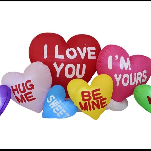 6 Foot Long Valentine’s Day Inflatable Love Hearts.